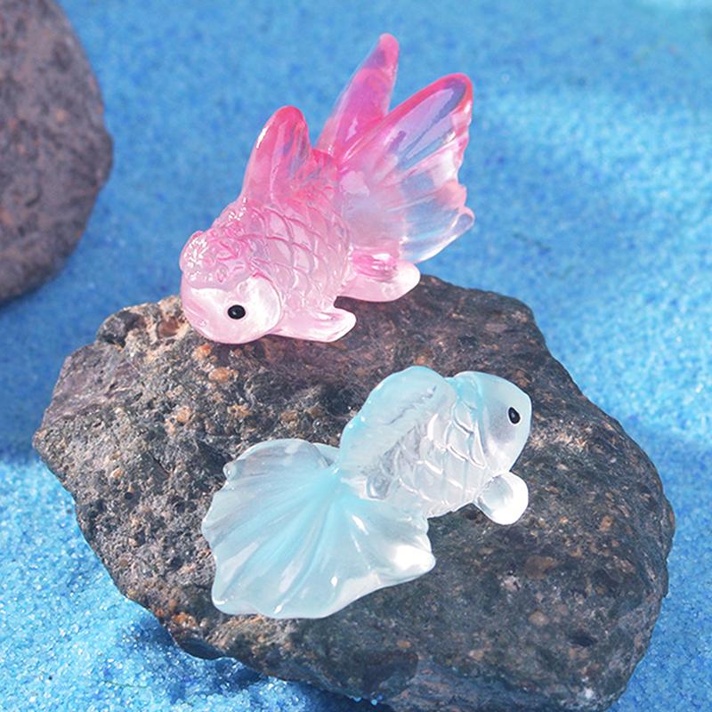 5Pcs Cute Mini Little Goldfish Ornaments Landscape Decoration Miniature Figurines Creative Diy Home Decoration Accessories Gifts
