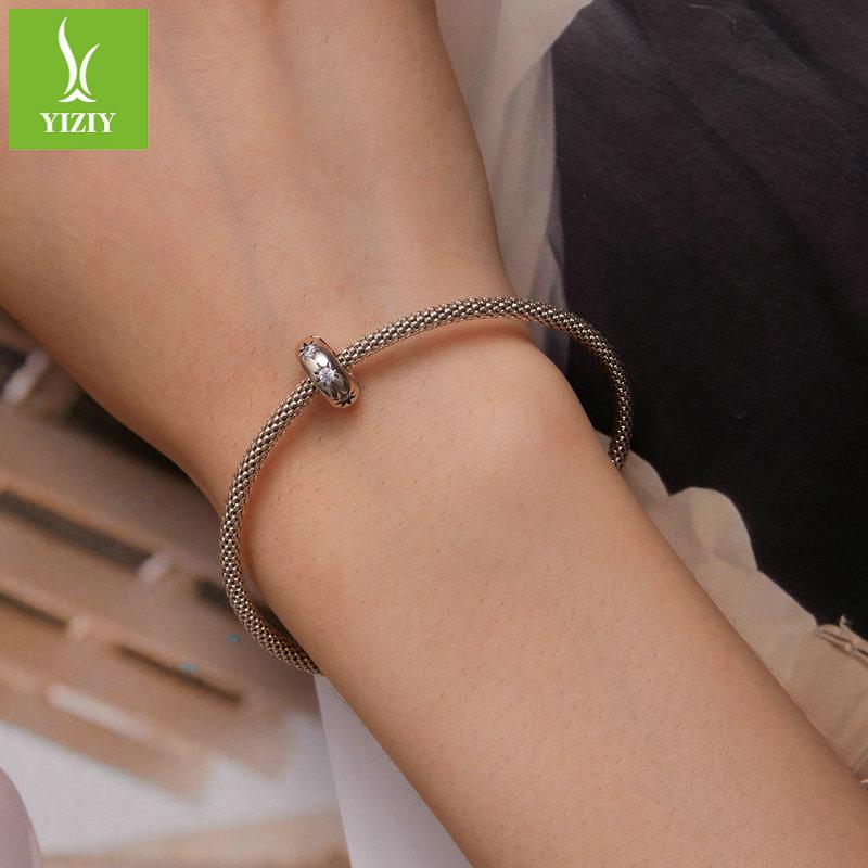 S925 Silver Mangstar Round Positioning Buckle Accessories Star Diy Bracelet Bead Separator Scc2420