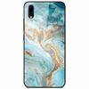 Case Tempered Glass Hard Clear Phone Case For Vivo Y91C Protector Shockproof Marble Fundas Coque
