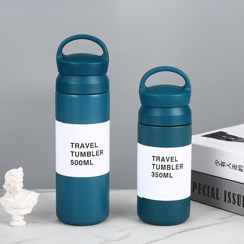 Japanese Design Simple Matte Stainless Steel Coffee Cup Portable Car Office Mark Thermos Cup Gift Letter