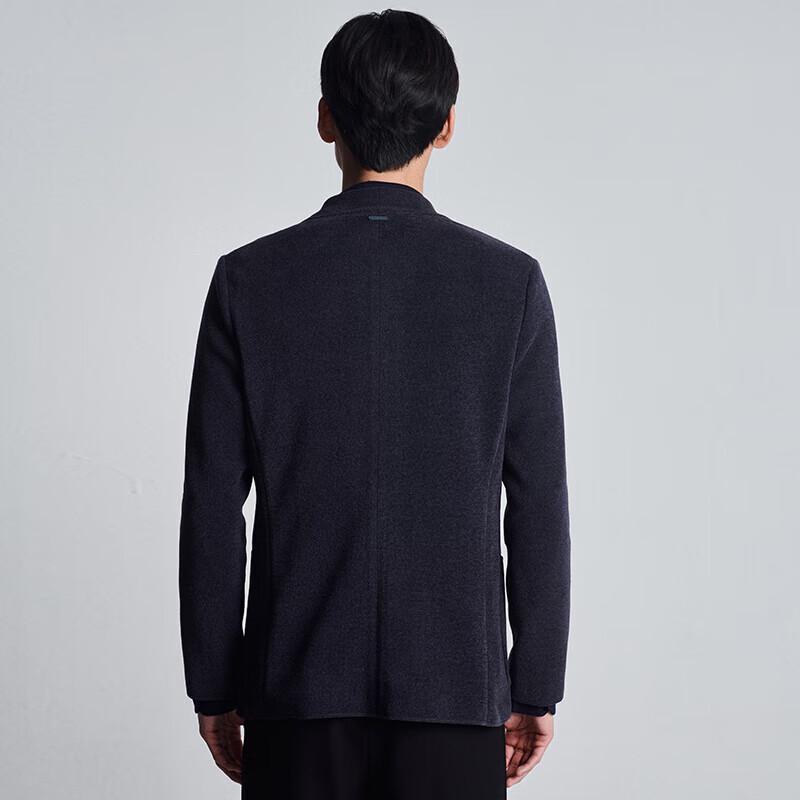 Baoxiniao Men's Slim Fit Dark Grey Interlock Knit Blazer