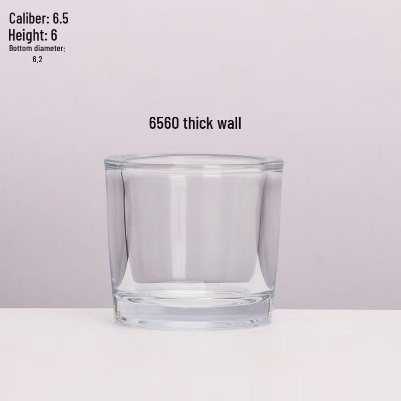 Thickened European Stripe Glass Candle Jar with Arched Bottom