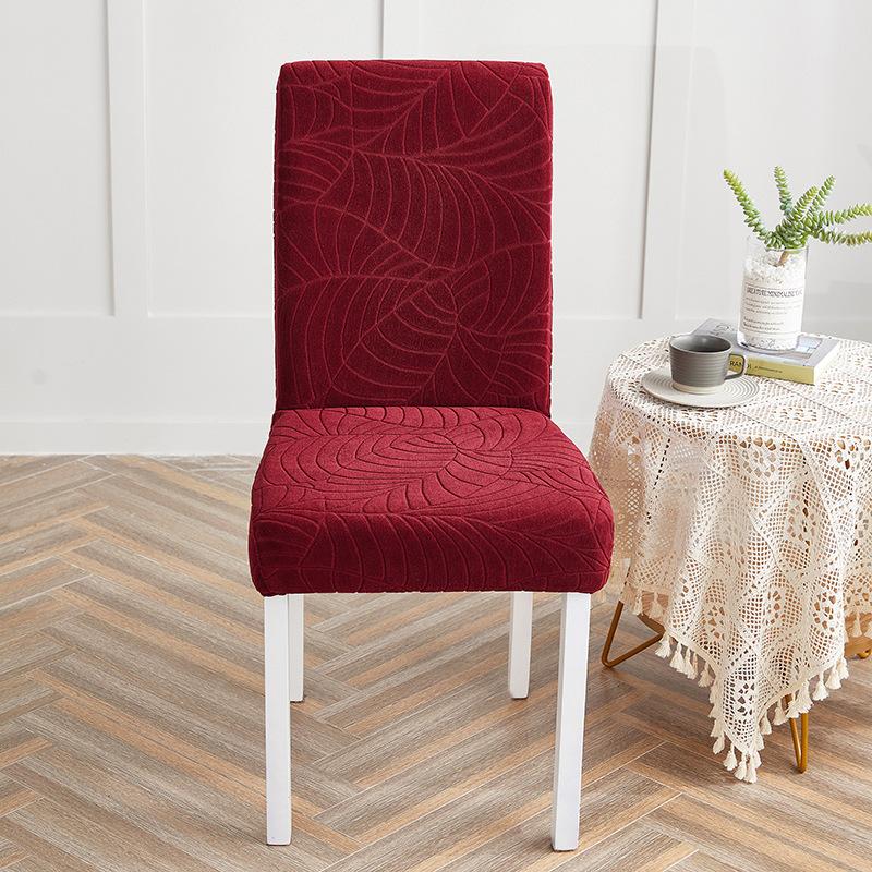 Universal Jacquard Chair Cover Stretch Solid Color Chair Covers Dining Room Wedding Hotel Banquet Home Decor Washable Seat Case