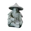 Fisherman Ornament Resin Unique Light Gray Old Man Fishing Statues for Rock Garden Ecological Fish Tank Micro Landscape