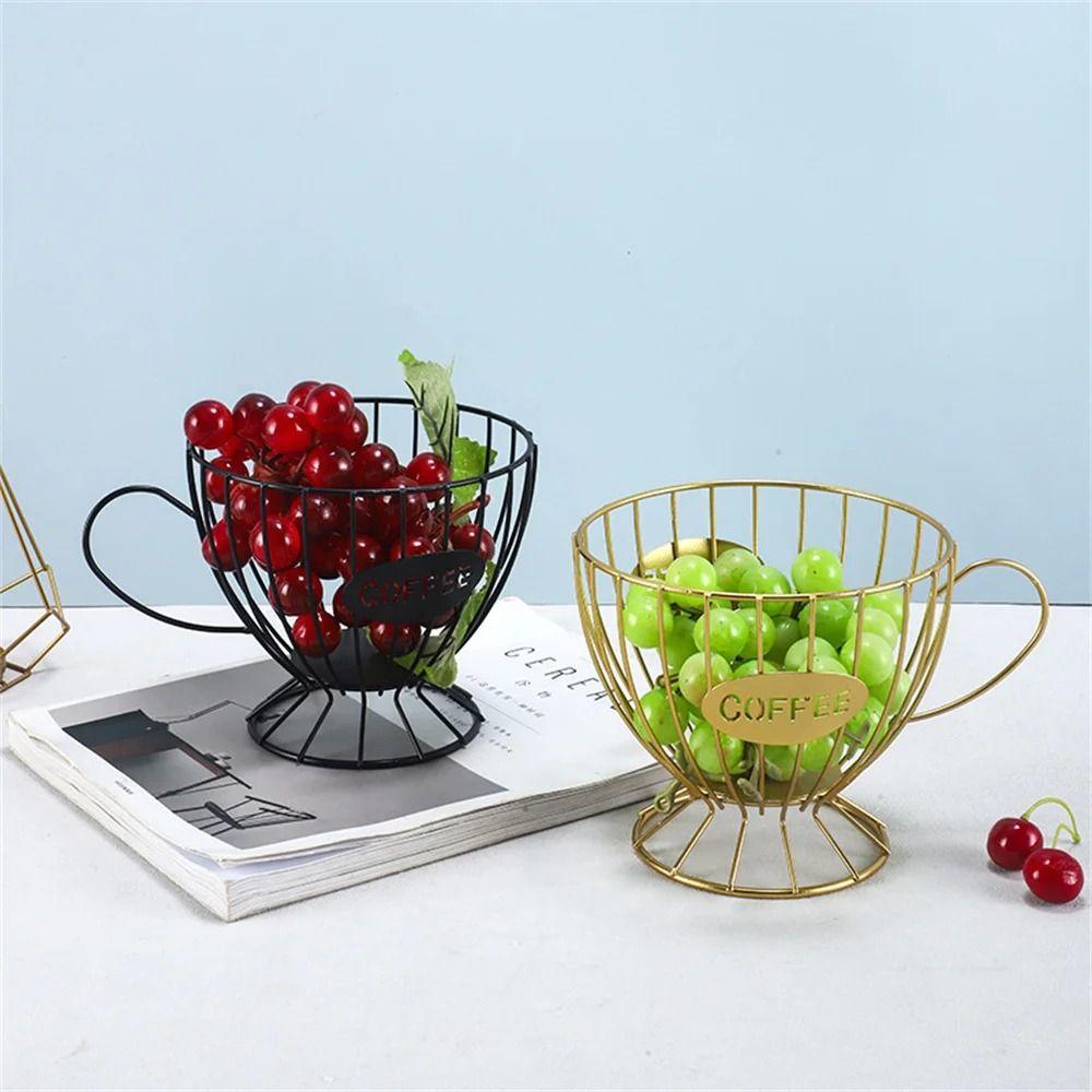 

Large Capacity Coffee Capsule Holder Metal Wire Fruit Snack Storage Rack K Cup Organizer Desktop Style 5