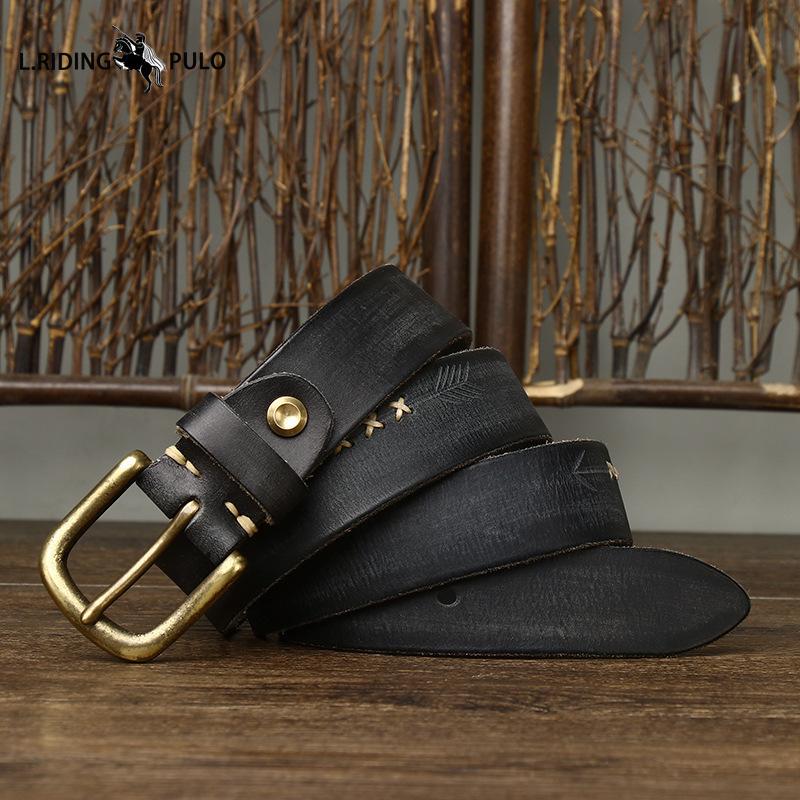 Handmade Leather Belt Genuine Leather Pin Buckle Top Layer Pure Cowhide Casual Retro Belt