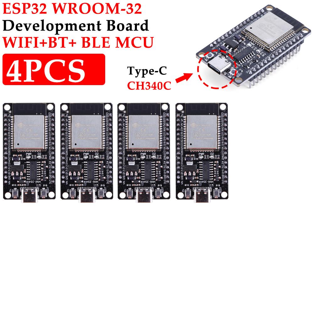 ESP32 WROOM-32 Development Board USB CP2102/ TYPE-C CH340C WiFi+Bluetooth Ultra-Low Power Consumption Dual Core Wireless Module
