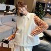 Fur Vest Female Winter Zipper Leisure Cotton Sleeveless Solid Color Top Coat Vest