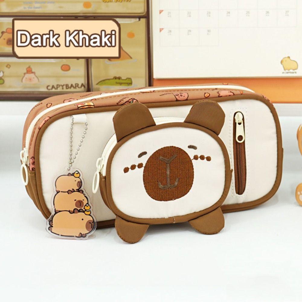 Large Capacity Capybara Pen Bag Detachable Cartoon Pencil Case Lovely Capybara Pencil Case Student