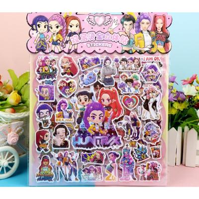 New Children's 3D Cartoon Stickers Rumi Mira Demon Hunter Creative DIY Double Layer Children's Decorative Toys Gifts