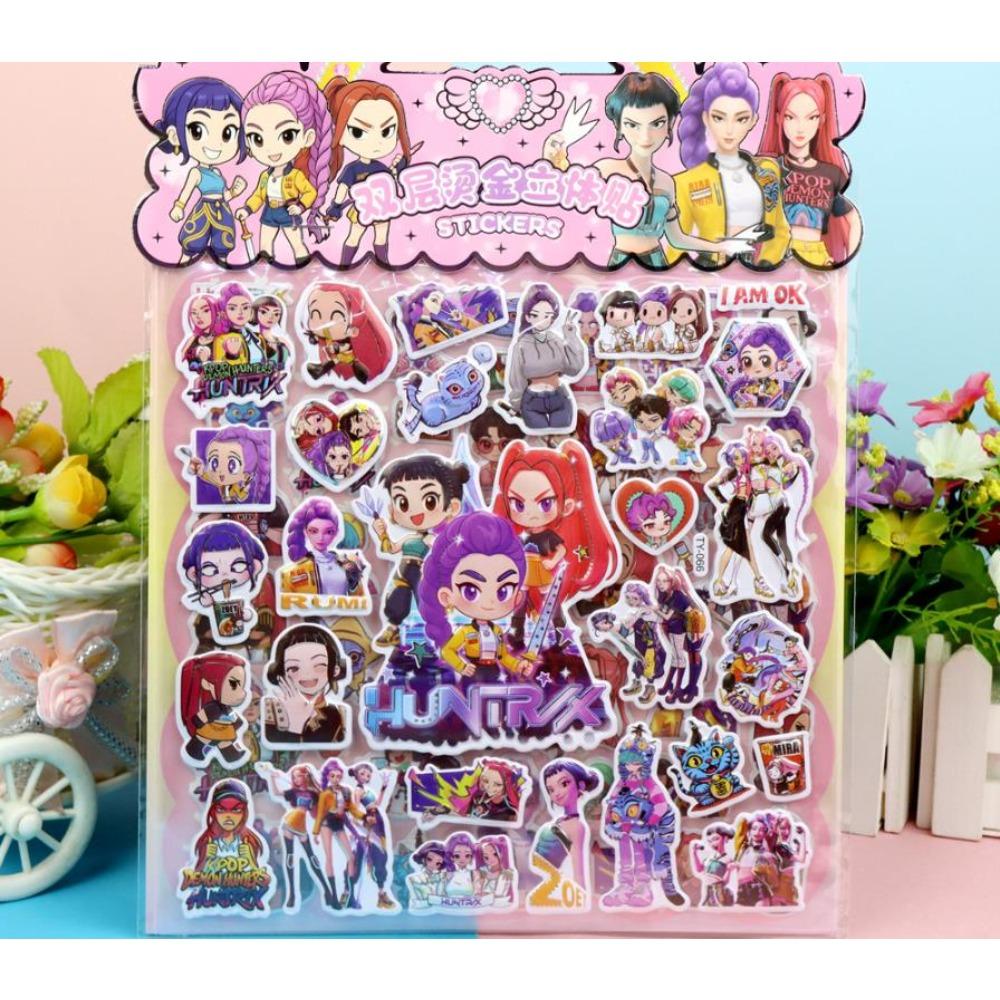 New Children's 3D Cartoon Stickers Rumi Mira Demon Hunter Creative DIY Double Layer Children's Decorative Toys
