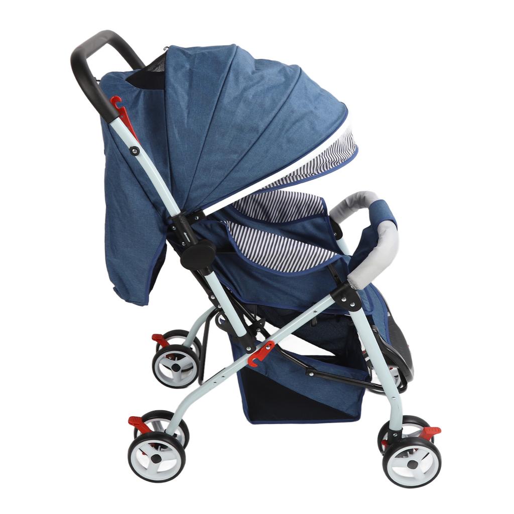 Baby Faltkinderwagen mit Aufbewahrungskorb, Getränkehalter, Zwei-Wege-Schieber, 5-Punkt-Gurt, Sonnenschutz-Kinderwagen