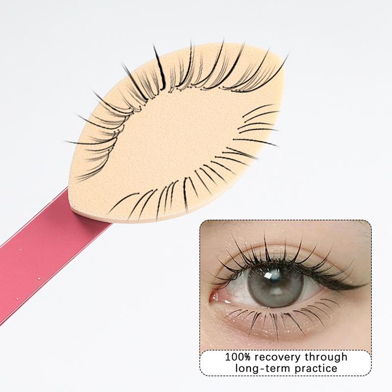 50Pcs Soft Sponge False Eyelash Pads Beginner Lash Map Chart Wispy Lashes Reusable Makeup Puffs Training Eyelash Extensions Tool