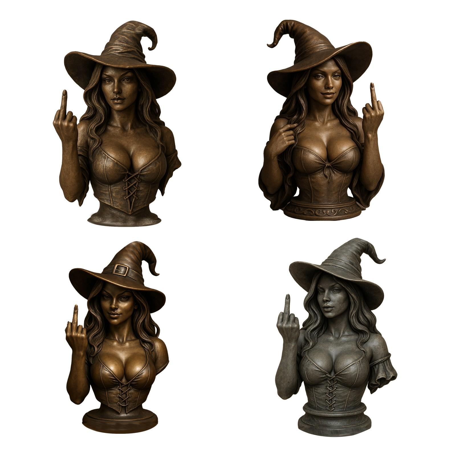 

Прикол с ведьмой средним пальцем, домашний декор, украшение, настольный органайзер и игрушка, пружинящие подарки со средним пальцем One Size