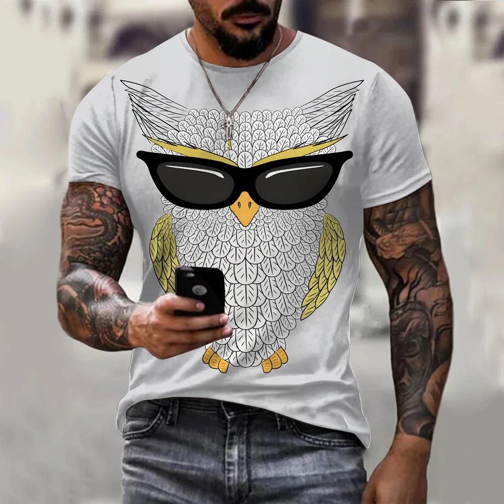 Funny Animal Printed T Shirt For Men Hip Hop Style Oversized Short Sleeve Street Harajuku O-neck Pullover Summer Casual Tops 6XL