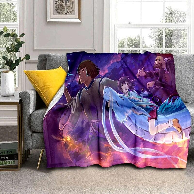 Spirited Away 3D-Cartoon-Anime-HD-Decke, weiche Überwurfdecke für Zuhause, Schlafzimmer, Bett, Sofa, Picknick, Reisen, Büro, Decke für Kinder