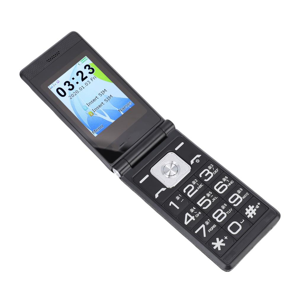 2G Unlocked Flip Phone 2.4 Inch Color Display 2 SIM Loud Speaker Flip Cell Phone with Large Keys for Seniors