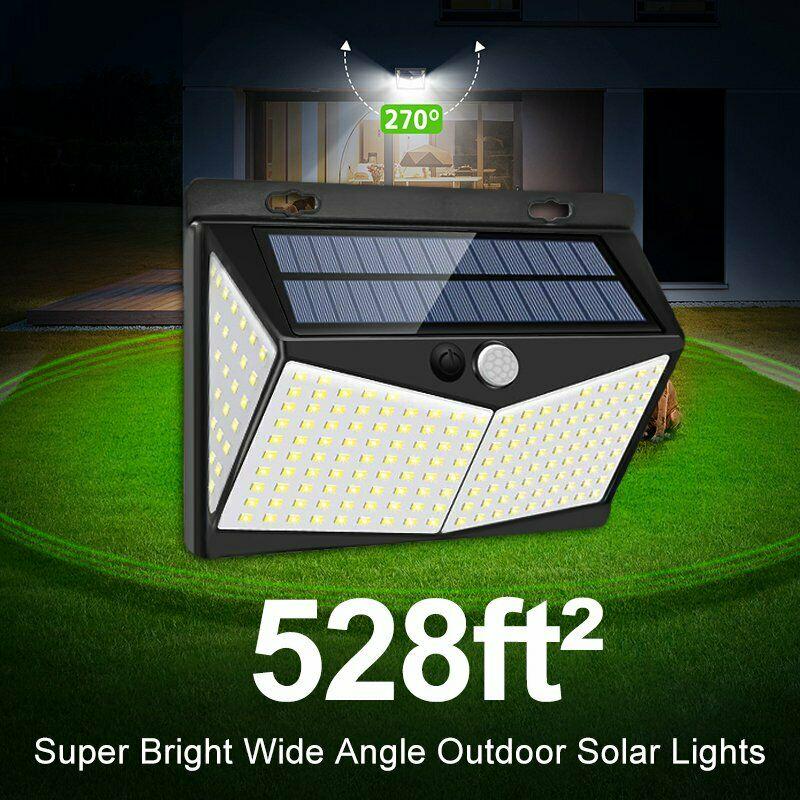 Landscape & Walkway Lights Solar Power PIR Motion Sensor Wall Light 100