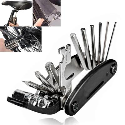 Bike Repair Tool Kits 16 In 1 Bicycle Multitool with Bike Tire Levers Hex Spoke Wrench Folding Metric Repair Tool Set