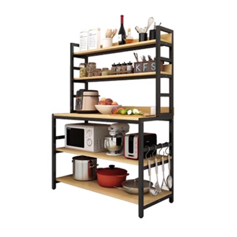 Modern Carbon Steel Kitchen Storage Shelf with Cutting Table