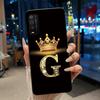 Case For TCL 205 4187D Bumper Black Silicone Shockproof Soft Casing Lucky Exclusive Initial Letter Luxury Crown Pattern Cover