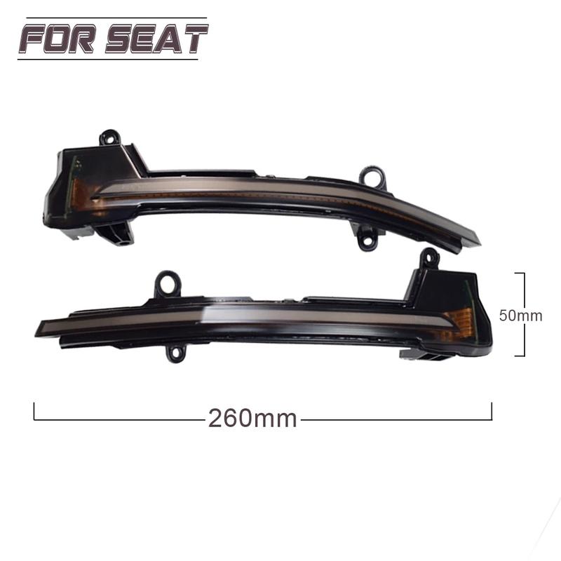2X LED Dynamic Scroll Turn Signal Light For Seat 5D Cupra Ateca Tarraco 2016- FR Xcellence Side Mirror Flashing Blinker Lamp