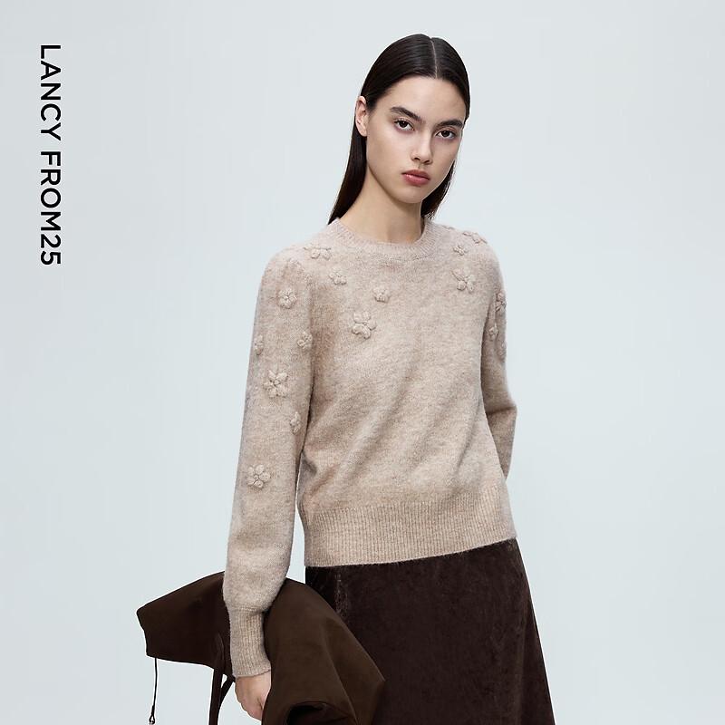 Langzi Women's French Retro Knitted Pullover Sweater