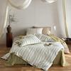 Bed Cotton Four-piece Set Thickened Yarn-dyed Washed Cotton Cut Cotton Strap Quilt Cover Bed Sheet Bedding Bed Hat