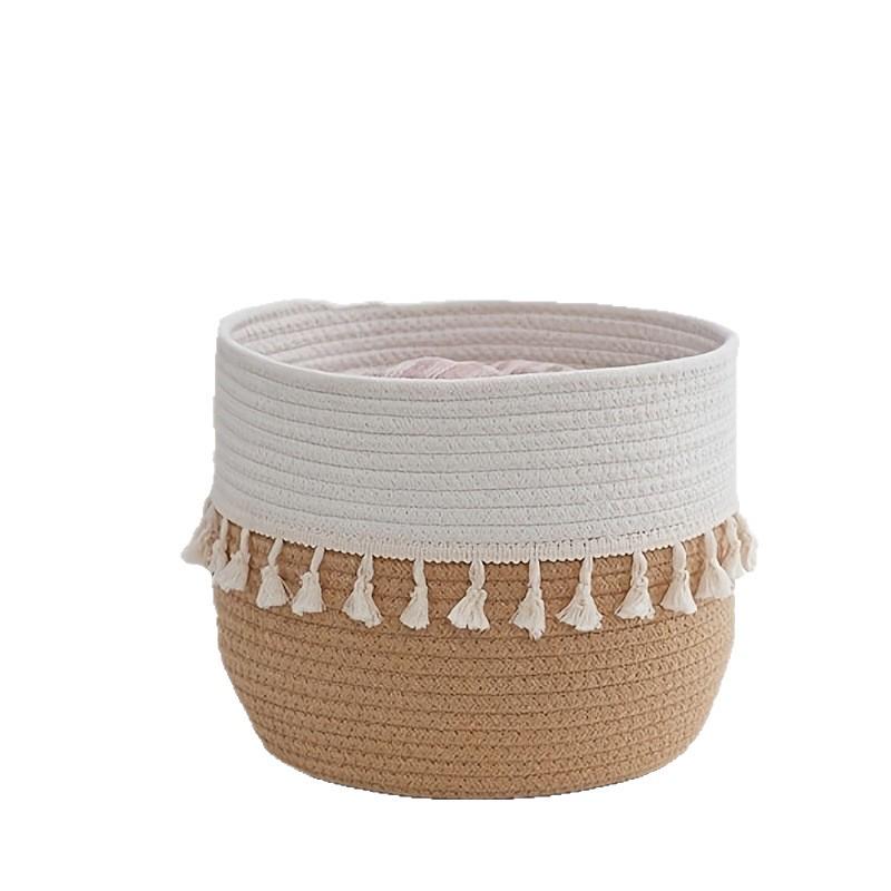 Handwoven Two-tone Household Storage Basket Small 20x20 белыйкоричневый 1290₽