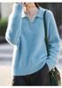 2026 Women's Autumn-Winter Wool Knit Polo Neck Slimming Long Sleeve Top