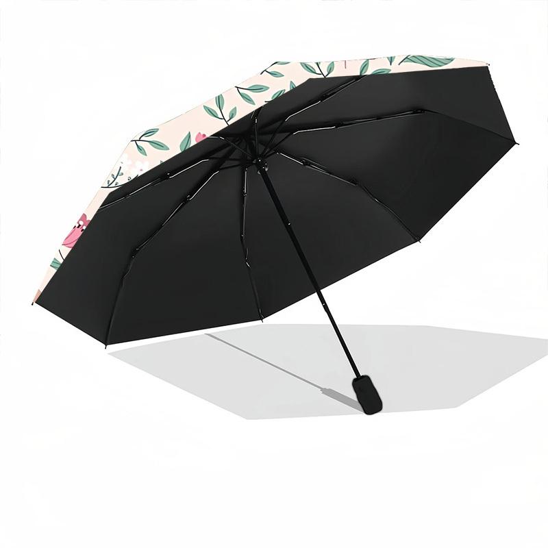 1pc Floral Deer Fashionable Automatic Opening/Closing Folding Umbrella with 8 Bones, Windproof Portable, Daily Use170