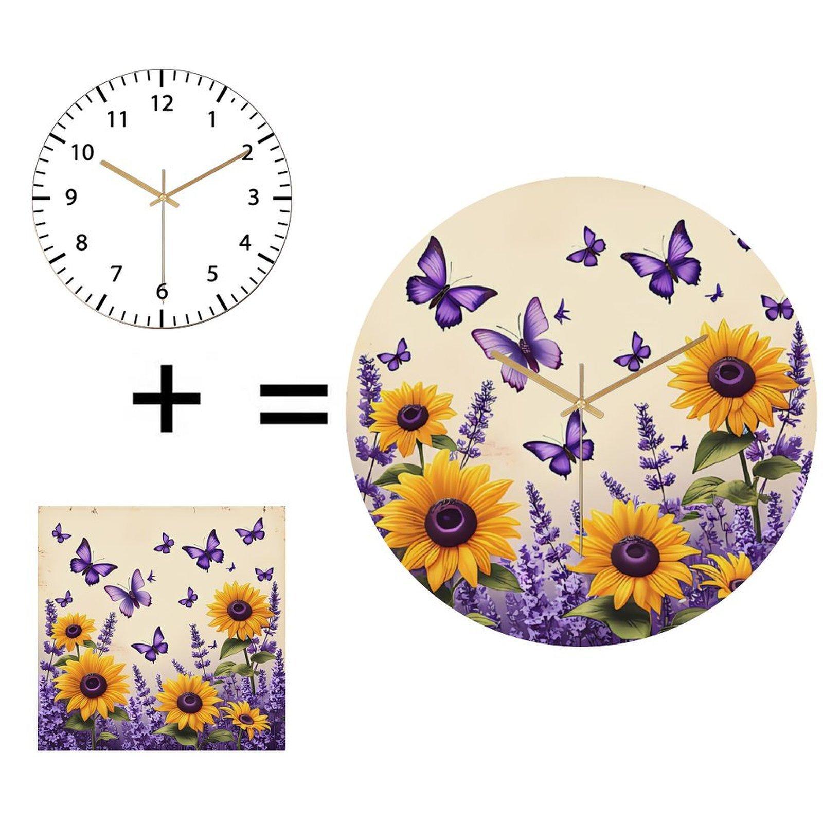 30x30cm Round Glass Wall Clock Custom Branding Silent Movement for Boutique Hotel 12 in(30.48cm)