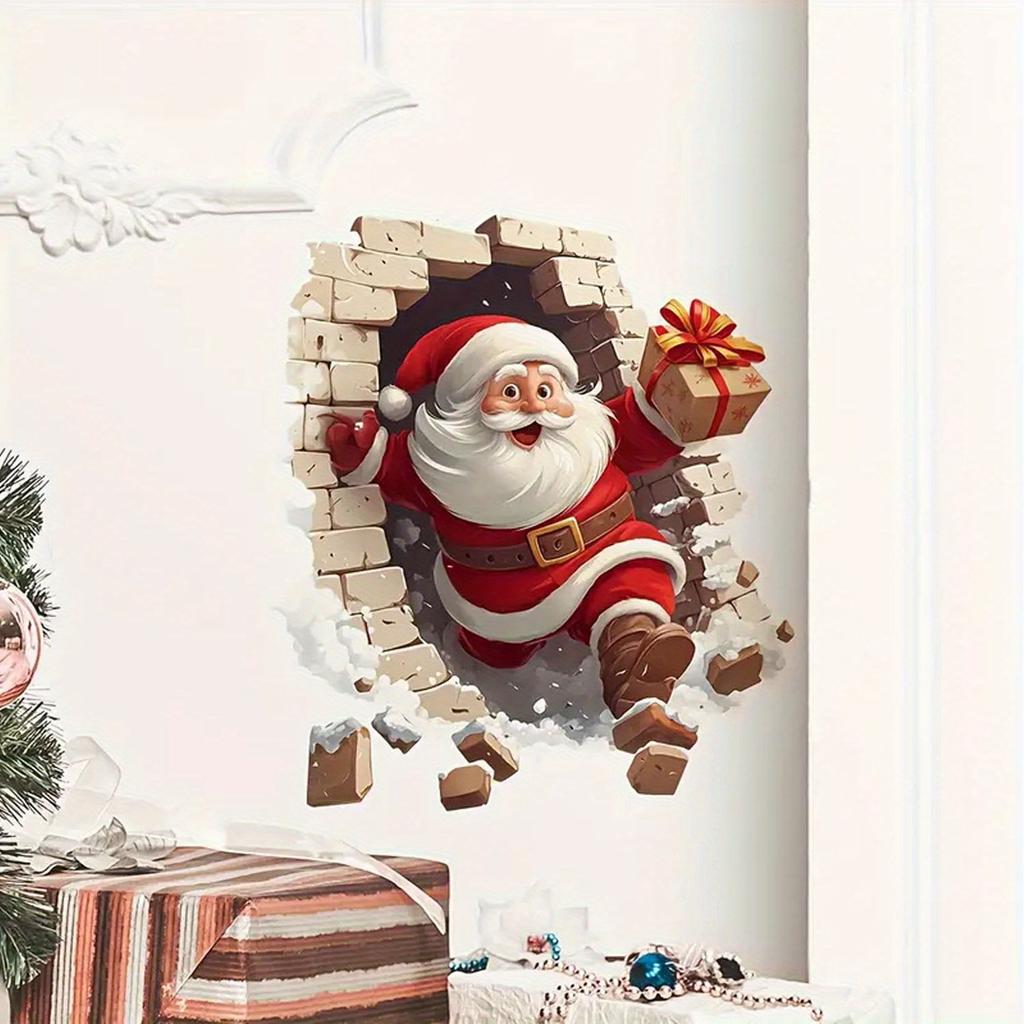 1pc Santa Claus Wall Decal - Removable Christmas Sticker, Suitable for Living Room and Home Decor,Easy To Install Room Decor