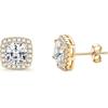 Silver Needle Cubic Zirconia Stud Earrings for Women Men 14K Gold Plated Hypoallergenic Dainty Stud Earrings Jewelry