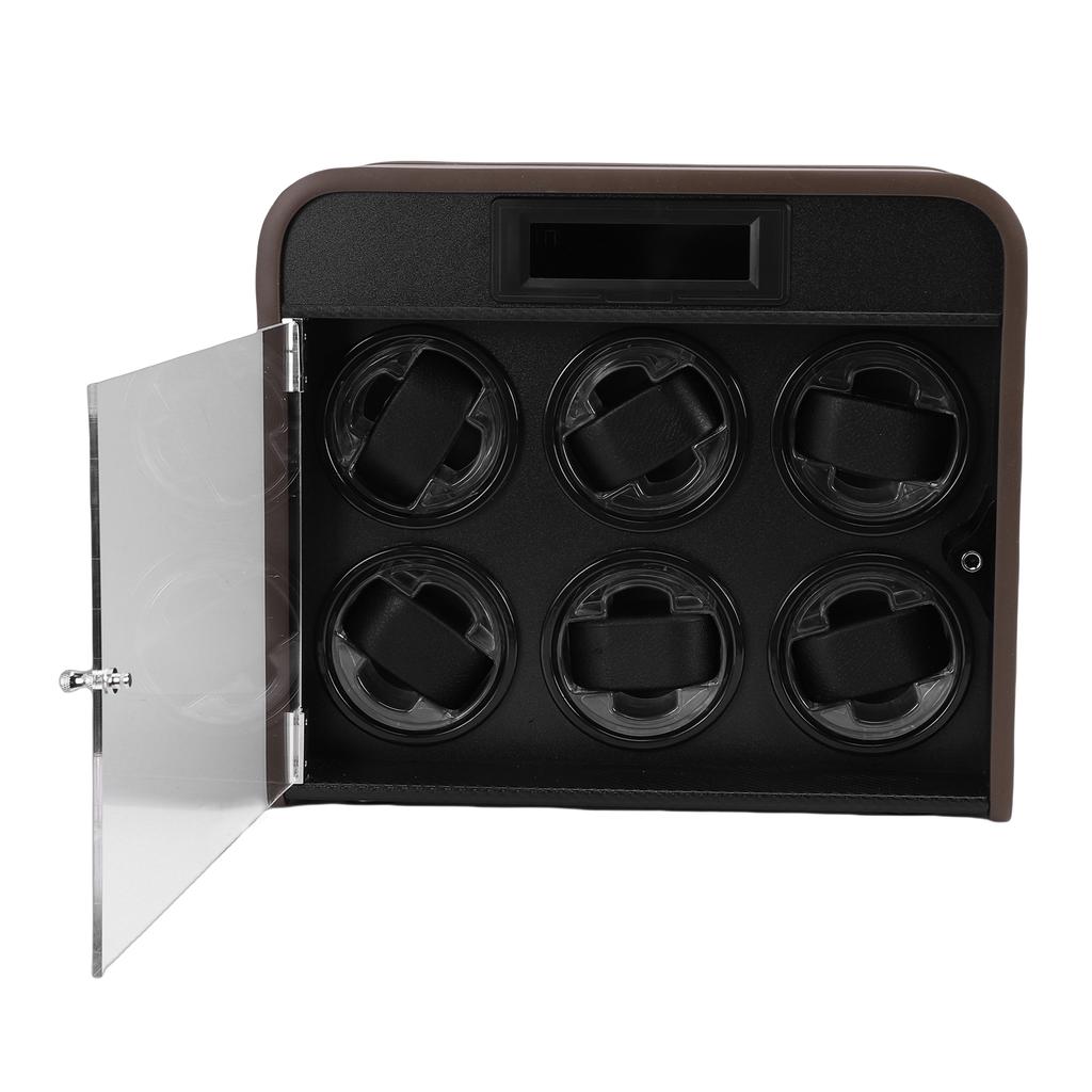 Watch Winder Quiet 6 Slot Watch Winder Box with   LED Colorful Light for Automatic Watches Mechanical Watches