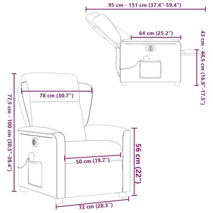 VidaXL Fauteuil inclinable de massage électrique gris foncé tissu 3303125