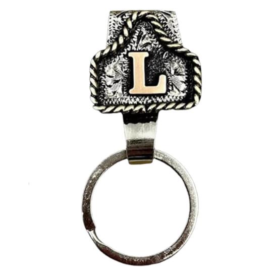 Vintage Letter Keychain Western Cowboy Style A to Z 26 Capital Letters Key Ring Metal Alphabet Key Holder Belt Bag Hanging Decoration Pendant