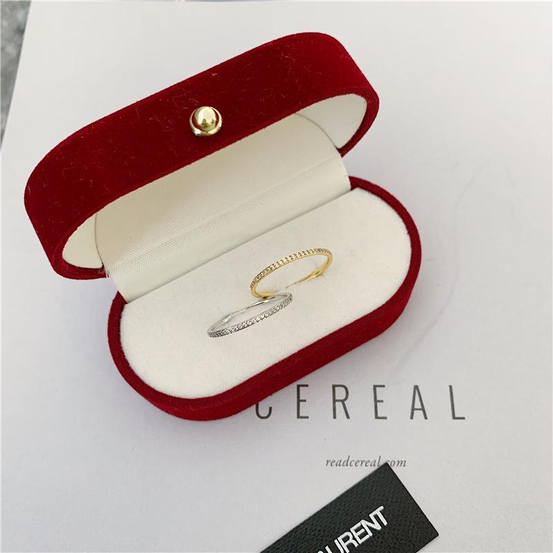 Elegant Thin Band Ring with 40 Sparkling Diamonds: A Simple, Beautiful Half-Circle Design Perfect for Stacking and Everyday Wear.