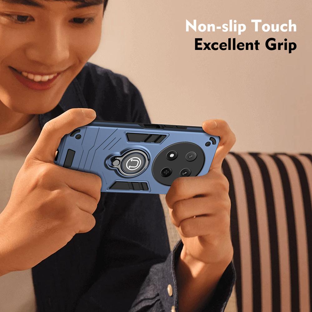 KEYSION Shockproof Case for HONOR Magic 7 Lite 5G Camera Protection Ring Stand Phone Back Cover for Huawei Honor X9c 5G