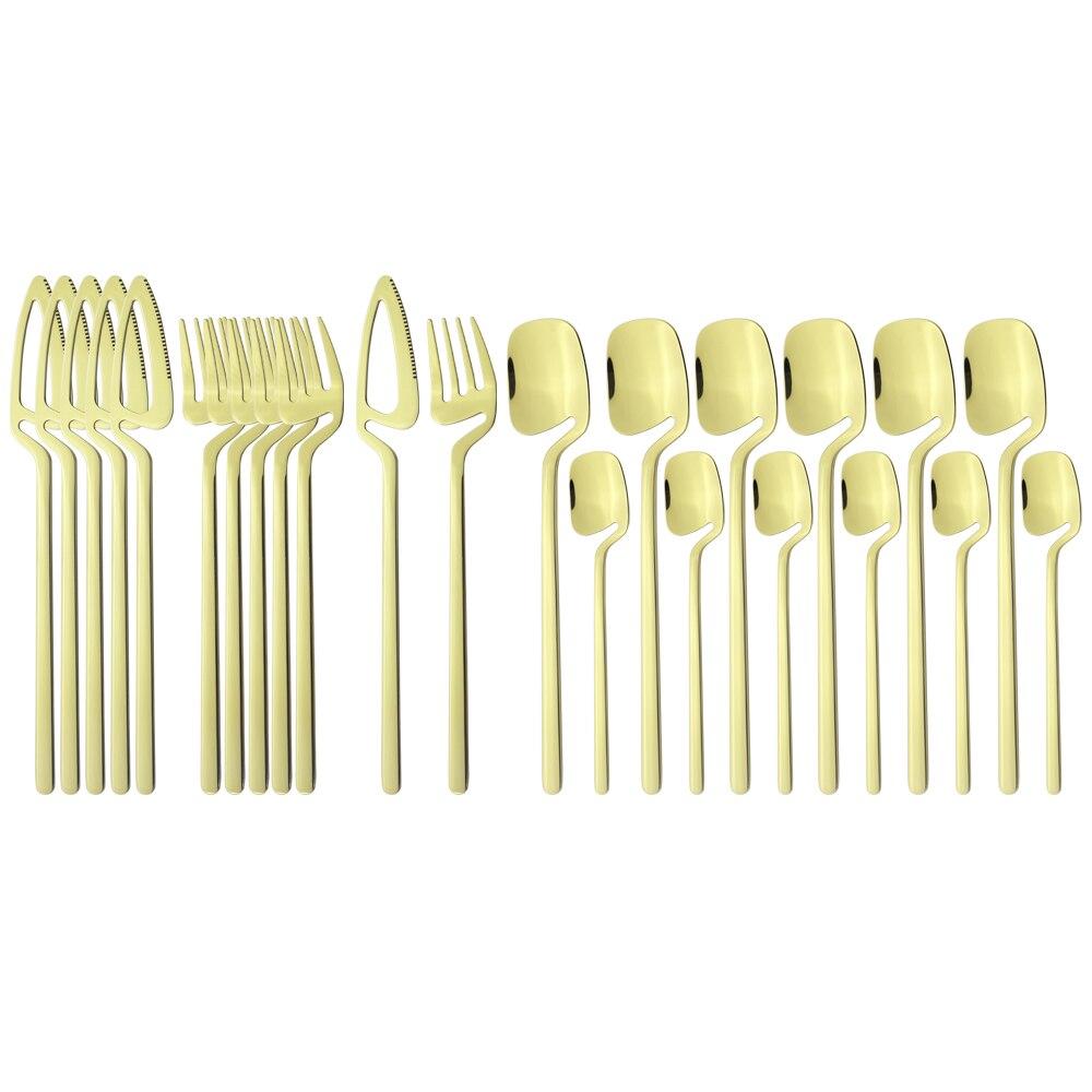 Colorful Hangable Cutlery Set Stainless Steel Creative Dinnerware Coffee Spoon Dinner Tableware Bar Silverware Set Kitchen Flatware