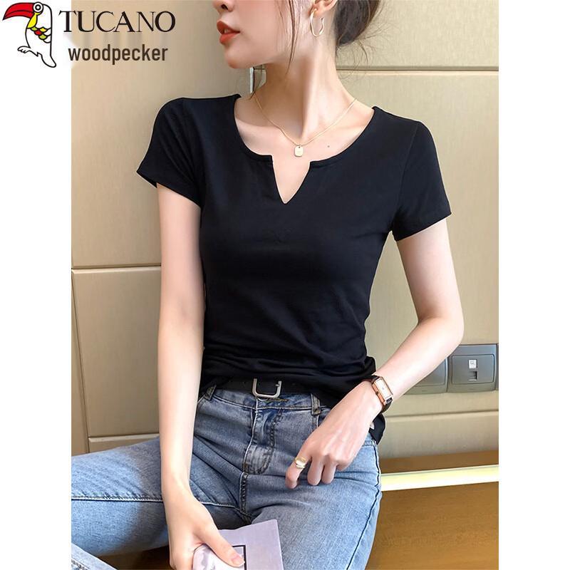 Woodpecker Women s Slim-Fit V-Neck Cotton T-Shirt XL