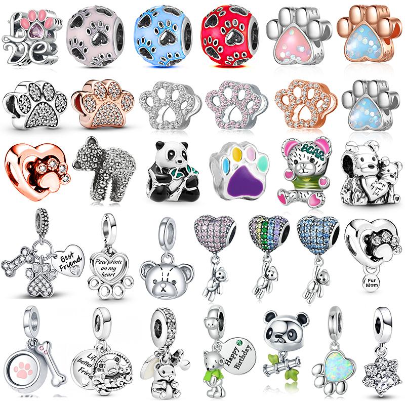 

Эмаль Медведь Ладонь Подвеска Подвеска Бисер Подходит Бренд Браслет Ожерелье Для Женщин Дети Ювелирные Аксессуары Изготовление подарков