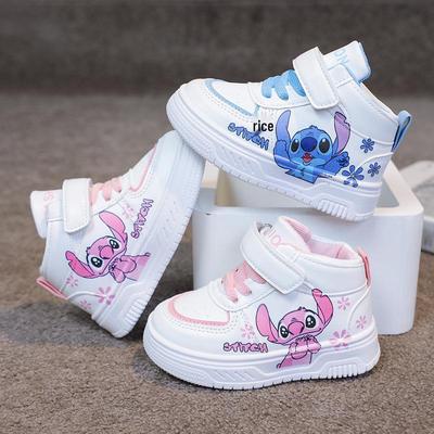 Scarpe da Skate High-Top Traspiranti a Cartoni Animati per Bambini Piccoli e Ragazze, Sneakers Bianche Leggere e Casual