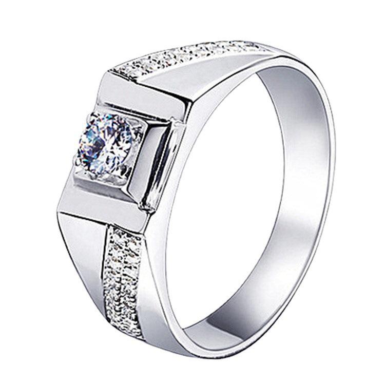 2026 Men's Ring Full Diamond Fashion Light Luxury Men's Open Ring Accessories