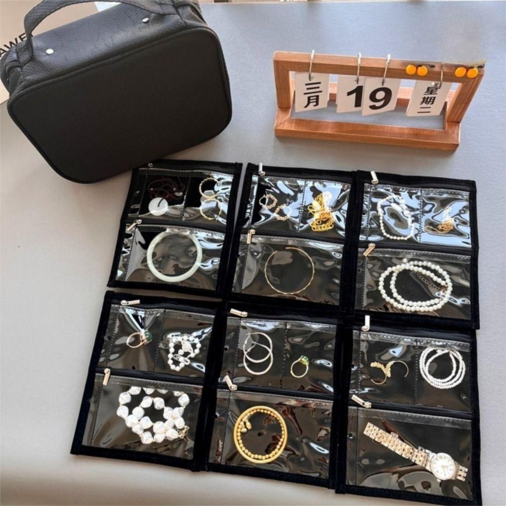 Transparent PVC Necklace Ring Packing Bag Zipper Earrings Organizer Jewelry Display Bag  Travel