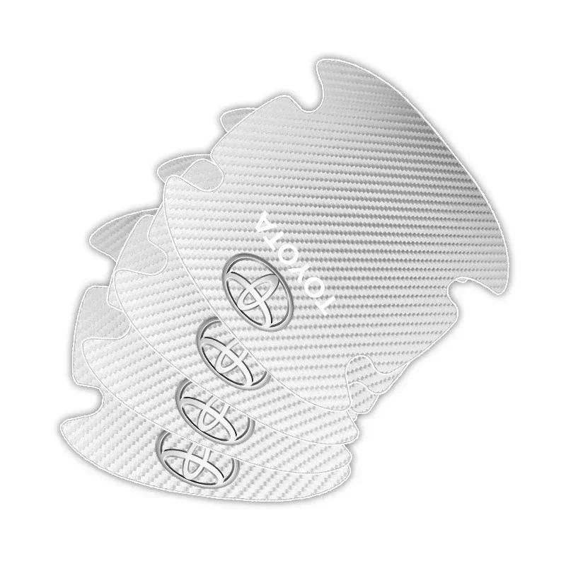 4 stk/sett Bil Dørhåndtak Anti-ripe Klistremerke Karbonfiber For Toyota TRD RAV4 Avensis Yaris Levin Reiz Crown Vios Tilbehør