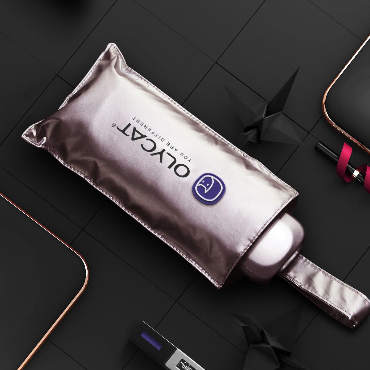 

OLYCAT Титаново-серебристый Компактный Анти-УФ Солнцезащитный зонт, Маленький складной дизайн для женщин