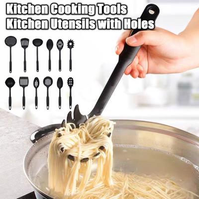 6Pcs/Set Cooking Utensils Dishwasher Safe BPA Free Heat-Resistant Non-stick Spatula Strainer Spoon Slotted Scoop Kit Kitchen Gadgets