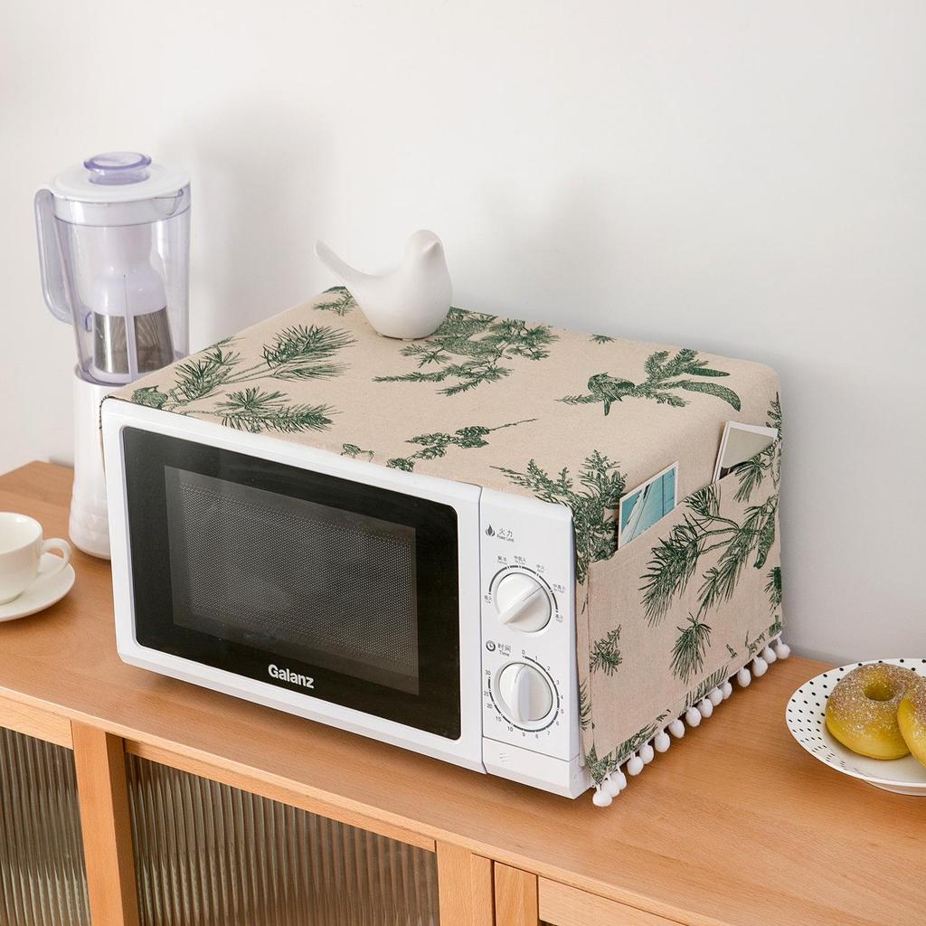 Yimanqiyun Cotton Linen Flower Dust Cover for Microwave and Oven