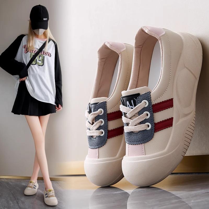 Sneakers Women's 2025 Autumn New Breathable and Not Tired Feet German Training Women's Shoes Lightweight Casual Muffin Soft-soled White Shoes